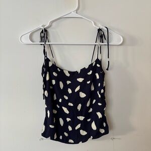 Reformation Navy and White Tank Top